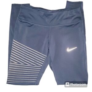 🔥NIKE Dri-Fit Cropped Yoga/Athletic Leggings Blue/Gray Women's Size‎ S